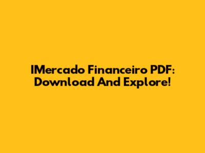 IMercado Financeiro PDF: Download And Explore!